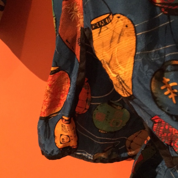 Chico’s Design Colorful Japanese Lantern Pattern Shirt Size 3/ Large 14/16 Plus - Picture 6 of 16